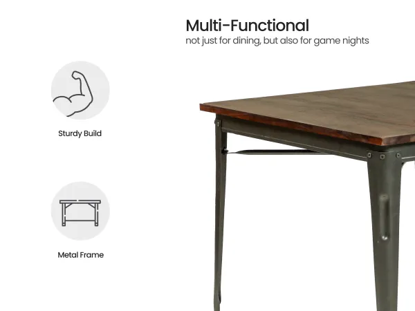 Daisy 6 Seater Dining Set in Dark Grey Color